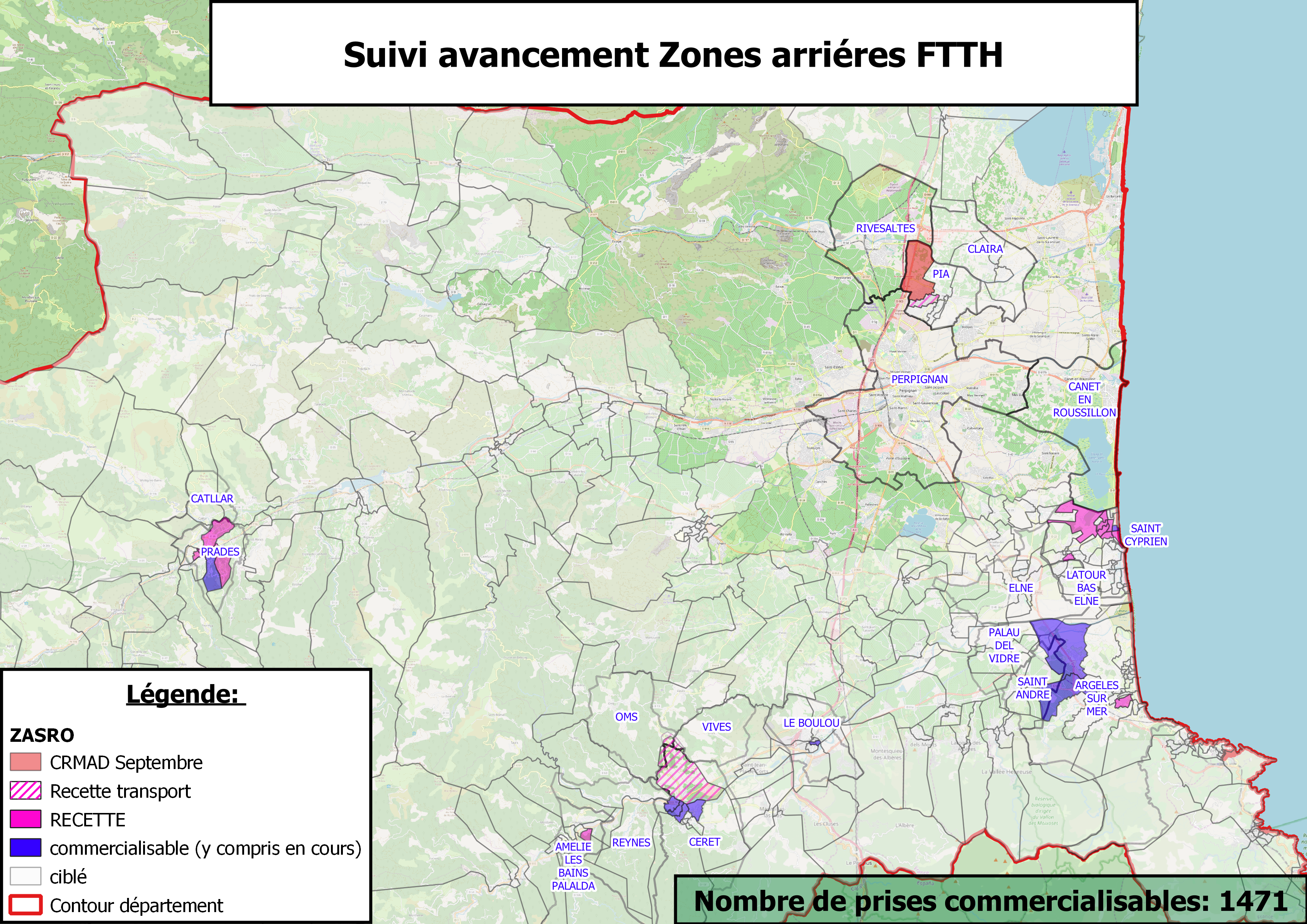 carte avancement FTTH